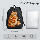 Funny Cat Pizza Slice Backpack - Durable High-Density Weave, Perfect for Campus & Commute