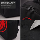 Black Lion Embroidered Backpack for Campus & Commute - Durable High-Density Weave