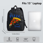 Black Pizza Slice Backpack in Trust Design, Durable High-Density Weave, Campus & Commute Ready