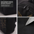 Black Owl Hourglass Backpack Gothic Style Durable Fabric Campus Commute Gift