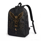 Black Owl Hourglass Backpack Gothic Style Durable Fabric Campus Commute Gift