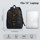 Black Owl Hourglass Backpack Gothic Style Durable Fabric Campus Commute Gift