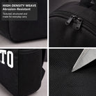 Black Gelato Text Backpack - Durable High-Density Weave for Campus & Commute
