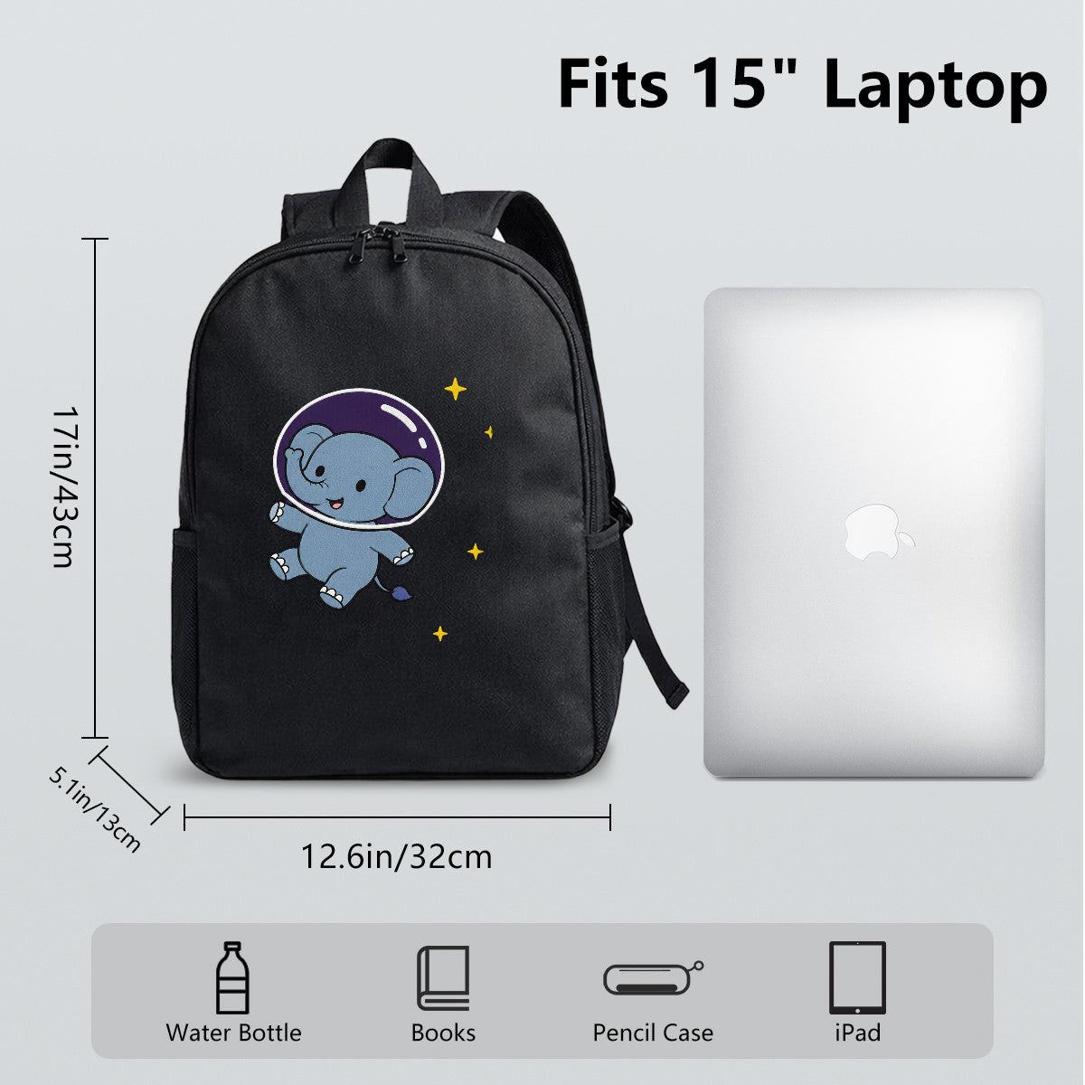 Space Elephant Backpack for Kids & Teens - Durable High-Density Weave, Perfect for Campus & Commute
