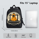 Black Backpack with Orange Melted Figure Design, Durable High-Density Weave for Campus & Commute