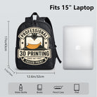 Black Backpack with Professional 3D Printing Design, Durable High-Density Weave for Campus & Commute