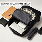 Black Backpack with Professional 3D Printing Design, Durable High-Density Weave for Campus & Commute