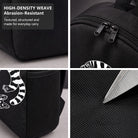 Black Cat Pattern Backpack, Gothic Style, High-Density Weave Material, Perfect for Campus & Commute in New York