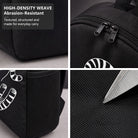 Black Cat Pattern Backpack with High-Density Weave - Durable Campus & Commute Bag