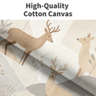 3 Piece Minimalist Forest Animal Canvas Wall Art Modern Paper-cut Style Deer & Fox Prints UV Printed Gallery Wrapped Nursery & Living Room Decor