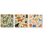 3 Piece Folk Art Woodland Animal Canvas Wall Art Set Gallery Wrapped Tribal Animal Prints UV Printed Framed Art for Nursery & Living Room