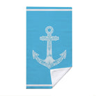 Beach Towel White Line Art Marine Quick Dry Microfiber Summer Vacation Gift