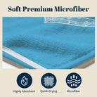 Beach Towel White Line Art Marine Quick Dry Microfiber Summer Vacation Gift