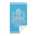 Beach Towel White Line Art Marine Quick Dry Microfiber Summer Vacation Gift