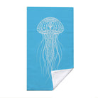 Beach Towel White Line Art Marine Quick Dry Microfiber Summer Vacation Gift