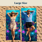 Vibrant Cartoon Sea Life Beach Towel Quick Dry Microfiber Summer Vacation Gift
