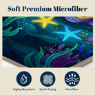 Vibrant Cartoon Sea Life Beach Towel Quick Dry Microfiber Summer Vacation Gift