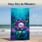 Vibrant Cartoon Sea Life Beach Towel Quick Dry Microfiber Summer Vacation Gift