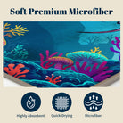Vibrant Cartoon Sea Life Beach Towel Quick Dry Microfiber Summer Vacation Gift