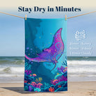 Vibrant Cartoon Sea Life Beach Towel Quick Dry Microfiber Summer Vacation Gift