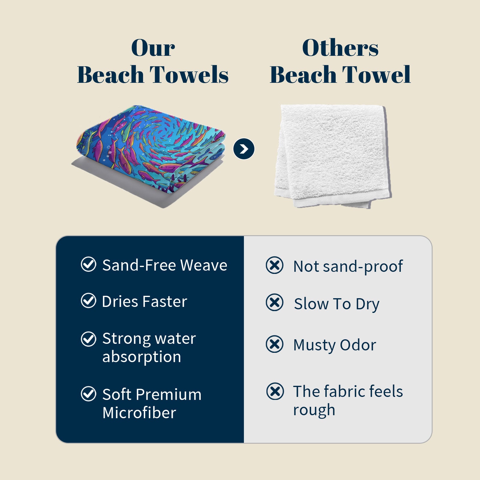 Vibrant Cartoon Sea Life Beach Towel Quick Dry Microfiber Summer Vacation Gift