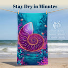 Vibrant Cartoon Sea Life Beach Towel Quick Dry Microfiber Summer Vacation Gift