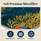 Vibrant Cartoon Sea Life Beach Towel Quick Dry Microfiber Summer Vacation Gift