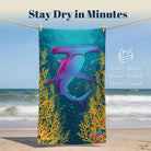 Vibrant Cartoon Sea Life Beach Towel Quick Dry Microfiber Summer Vacation Gift