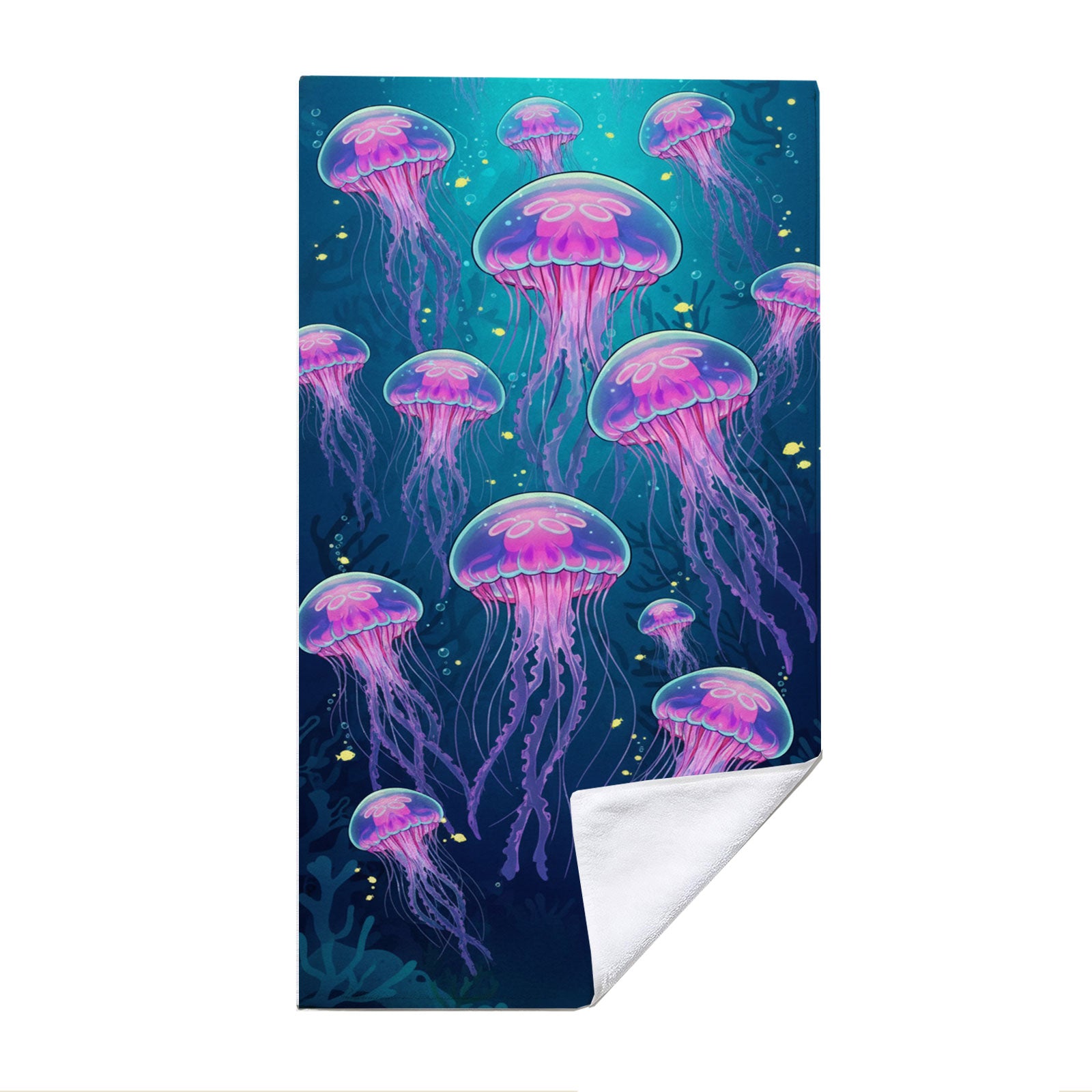 Vibrant Cartoon Sea Life Beach Towel Quick Dry Microfiber Summer Vacation Gift