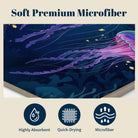 Vibrant Cartoon Sea Life Beach Towel Quick Dry Microfiber Summer Vacation Gift
