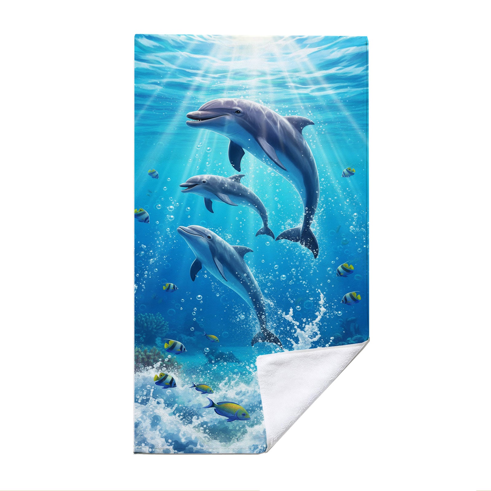 Realistic Ocean Beach Towel Deep Sea Life Quick Dry Microfiber Summer Gift