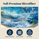 Realistic Ocean Beach Towel Deep Sea Life Quick Dry Microfiber Summer Gift