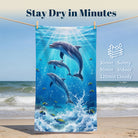 Realistic Ocean Beach Towel Deep Sea Life Quick Dry Microfiber Summer Gift
