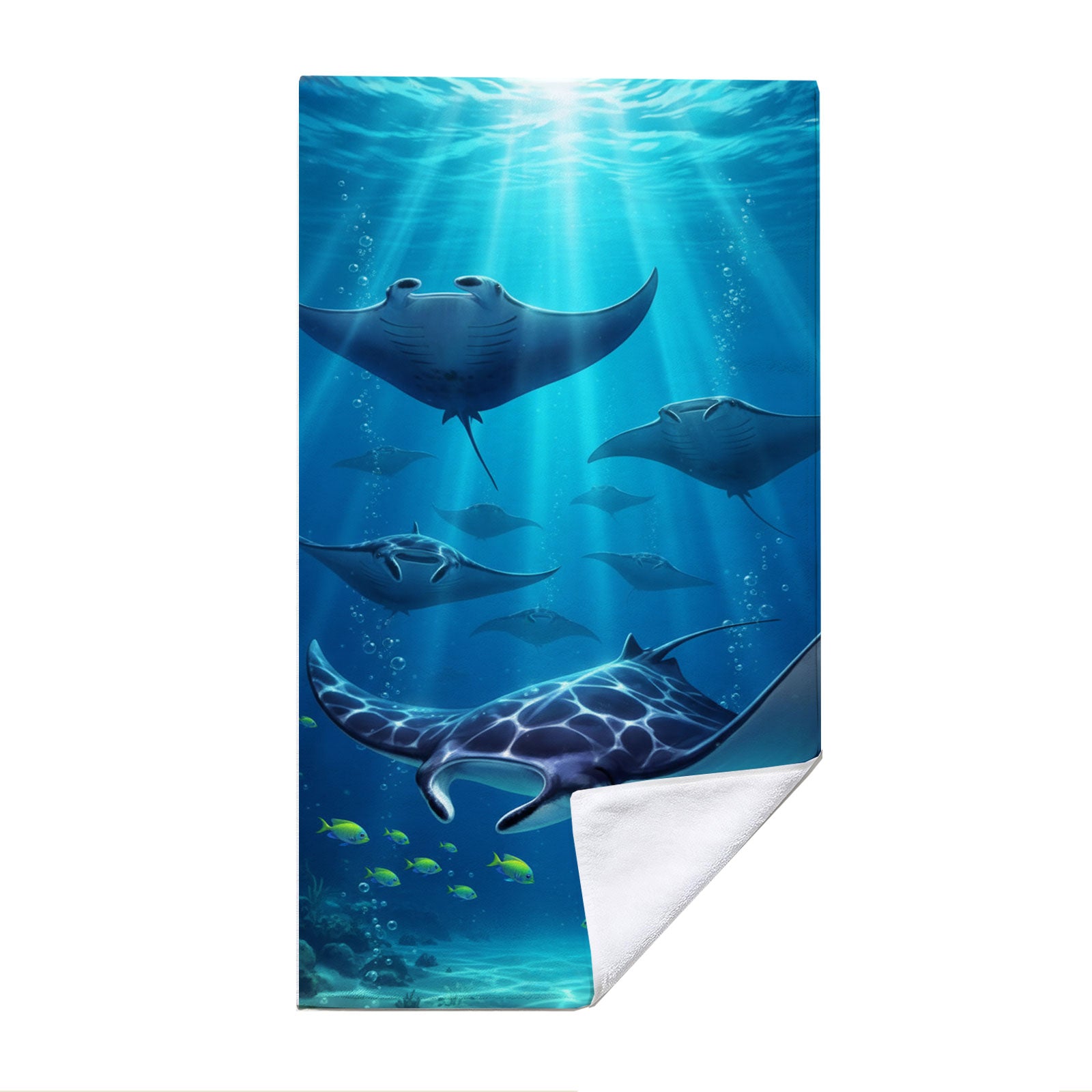 Realistic Ocean Beach Towel Deep Sea Life Quick Dry Microfiber Summer Gift