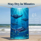 Realistic Ocean Beach Towel Deep Sea Life Quick Dry Microfiber Summer Gift