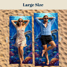 Realistic Ocean Beach Towel Deep Sea Life Quick Dry Microfiber Summer Gift