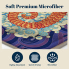 Boho Swirl Ocean Life Beach Towel Quick Dry Microfiber Summer Vacation Gift