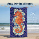 Boho Swirl Ocean Life Beach Towel Quick Dry Microfiber Summer Vacation Gift