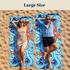 Boho Swirl Ocean Life Beach Towel Quick Dry Microfiber Summer Vacation Gift
