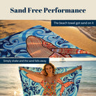 Boho Swirl Ocean Life Beach Towel Quick Dry Microfiber Summer Vacation Gift