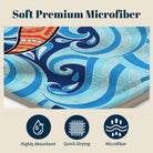 Boho Swirl Ocean Life Beach Towel Quick Dry Microfiber Summer Vacation Gift