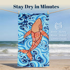 Boho Swirl Ocean Life Beach Towel Quick Dry Microfiber Summer Vacation Gift