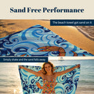 Boho Swirl Ocean Life Beach Towel Quick Dry Microfiber Summer Vacation Gift
