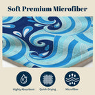 Boho Swirl Ocean Life Beach Towel Quick Dry Microfiber Summer Vacation Gift