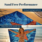 Boho Swirl Ocean Life Beach Towel Quick Dry Microfiber Summer Vacation Gift