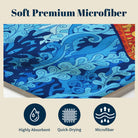 Boho Swirl Ocean Life Beach Towel Quick Dry Microfiber Summer Vacation Gift
