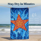 Boho Swirl Ocean Life Beach Towel Quick Dry Microfiber Summer Vacation Gift