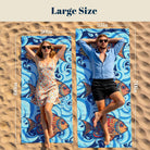 Boho Swirl Ocean Life Beach Towel Quick Dry Microfiber Summer Vacation Gift
