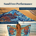Boho Swirl Ocean Life Beach Towel Quick Dry Microfiber Summer Vacation Gift