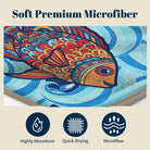 Boho Swirl Ocean Life Beach Towel Quick Dry Microfiber Summer Vacation Gift
